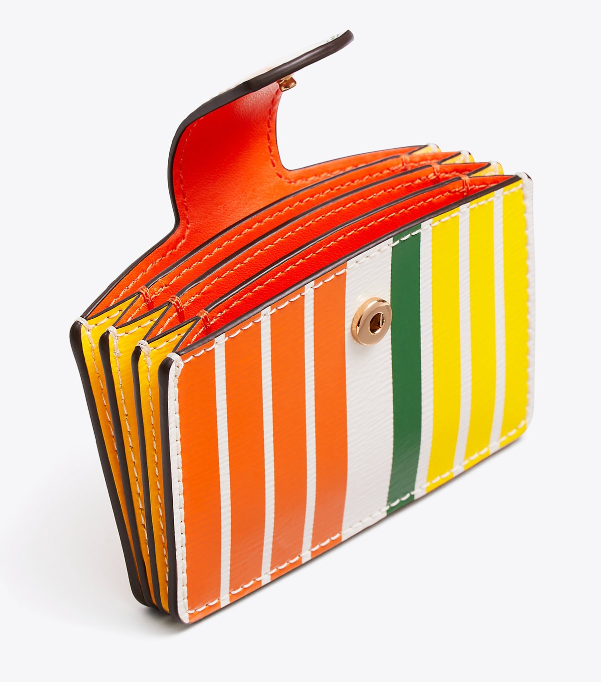 Tory Burch Robinson stripe accordion wallet | Cotton